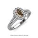 3 - Raisa Desire Oval Cut Smoky Quartz and Diamond Halo Engagement Ring 