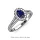 3 - Raisa Desire Oval Cut Blue Sapphire and Diamond Halo Engagement Ring 