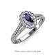 3 - Raisa Desire Oval Cut Iolite and Diamond Halo Engagement Ring 
