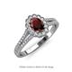 3 - Raisa Desire Oval Cut Red Garnet and Diamond Halo Engagement Ring 