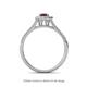 4 - Raisa Desire Oval Cut Red Garnet and Diamond Halo Engagement Ring 