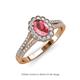 3 - Raisa Desire Oval Cut Pink Tourmaline and Diamond Halo Engagement Ring 
