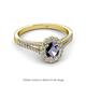 2 - Raisa Desire Oval Cut Iolite and Diamond Halo Engagement Ring 