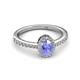 3 - Verna Desire Oval Cut Tanzanite and Diamond Halo Engagement Ring 