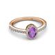 3 - Verna Desire Oval Cut Amethyst and Diamond Halo Engagement Ring 