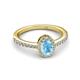 3 - Verna Desire Oval Cut Blue Topaz and Diamond Halo Engagement Ring 