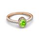 3 - Verna Desire Oval Cut Peridot and Diamond Halo Engagement Ring 