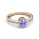 3 - Verna Desire Oval Cut Tanzanite and Diamond Halo Engagement Ring 