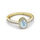3 - Verna Desire Oval Cut Aquamarine and Diamond Halo Engagement Ring 