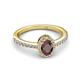 3 - Verna Desire Oval Cut Red Garnet and Diamond Halo Engagement Ring 