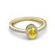 3 - Verna Desire Oval Cut Yellow Sapphire and Diamond Halo Engagement Ring 