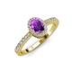 4 - Verna Desire Oval Cut Amethyst and Diamond Halo Engagement Ring 