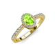 4 - Verna Desire Oval Cut Peridot and Diamond Halo Engagement Ring 