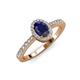 4 - Verna Desire Oval Cut Blue Sapphire and Diamond Halo Engagement Ring 