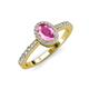 4 - Verna Desire Oval Cut Pink Sapphire and Diamond Halo Engagement Ring 