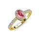 4 - Verna Desire Oval Cut Pink Tourmaline and Diamond Halo Engagement Ring 