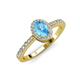 4 - Verna Desire Oval Cut Blue Topaz and Diamond Halo Engagement Ring 