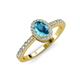 4 - Verna Desire Oval Cut London Blue Topaz and Diamond Halo Engagement Ring 