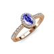 4 - Verna Desire Oval Cut Tanzanite and Diamond Halo Engagement Ring 
