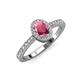 4 - Verna Desire Oval Cut Rhodolite Garnet and Diamond Halo Engagement Ring 