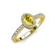 4 - Verna Desire Oval Cut Yellow Sapphire and Diamond Halo Engagement Ring 