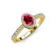 4 - Verna Desire Oval Cut Ruby and Diamond Halo Engagement Ring 