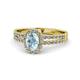 1 - Amaya Desire Oval Cut Aquamarine and Diamond Halo Engagement Ring 