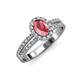 3 - Amaya Desire Oval Cut Pink Tourmaline and Diamond Halo Engagement Ring 