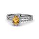 Amaya Desire Oval Cut Citrine and Diamond Halo Engagement Ring 