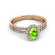 2 - Amaya Desire Oval Cut Peridot and Diamond Halo Engagement Ring 