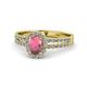 Amaya Desire Oval Cut Rhodolite Garnet and Diamond Halo Engagement Ring 