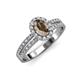 3 - Amaya Desire Oval Cut Smoky Quartz and Diamond Halo Engagement Ring 