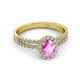 2 - Amaya Desire Oval Cut Pink Sapphire and Diamond Halo Engagement Ring 