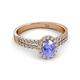 2 - Amaya Desire Oval Cut Tanzanite and Diamond Halo Engagement Ring 