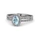 Amaya Desire Oval Cut Aquamarine and Diamond Halo Engagement Ring 