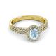 2 - Amaya Desire Oval Cut Aquamarine and Diamond Halo Engagement Ring 