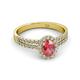 2 - Amaya Desire Oval Cut Pink Tourmaline and Diamond Halo Engagement Ring 