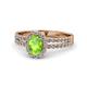 Amaya Desire Oval Cut Peridot and Diamond Halo Engagement Ring 