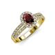 3 - Amaya Desire Oval Cut Red Garnet and Diamond Halo Engagement Ring 