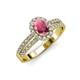3 - Amaya Desire Oval Cut Rhodolite Garnet and Diamond Halo Engagement Ring 