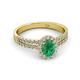 2 - Amaya Desire Oval Cut Emerald and Diamond Halo Engagement Ring 