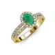 3 - Amaya Desire Oval Cut Emerald and Diamond Halo Engagement Ring 