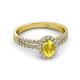 2 - Amaya Desire Oval Cut Yellow Sapphire and Diamond Halo Engagement Ring 
