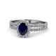 1 - Amaya Desire Oval Cut Blue Sapphire and Diamond Halo Engagement Ring 