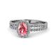 1 - Amaya Desire Oval Cut Pink Tourmaline and Diamond Halo Engagement Ring 