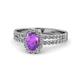 1 - Amaya Desire Oval Cut Amethyst and Diamond Halo Engagement Ring 