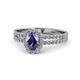 1 - Amaya Desire Oval Cut Iolite and Diamond Halo Engagement Ring 