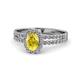 1 - Amaya Desire Oval Cut Yellow Sapphire and Diamond Halo Engagement Ring 