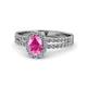 1 - Amaya Desire Oval Cut Pink Sapphire and Diamond Halo Engagement Ring 