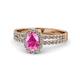 1 - Amaya Desire Oval Cut Pink Sapphire and Diamond Halo Engagement Ring 
